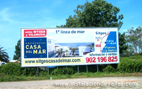 Valla publicitaria 16x6 tamaño superior con marcos Valla publicitaria 16x6 tamaño superior con marcos